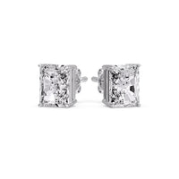 Certified Basket Stud Earrings Set With Radiant Cut Diamonds (1.00ct - 4.00ct)