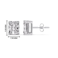 Certified Basket Stud Earrings Set With Radiant Cut Diamonds (1.00ct - 4.00ct)