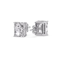 Certified Basket Stud Earrings Set With Radiant Cut Diamonds (1.00ct - 4.00ct)