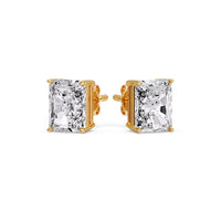 Certified Basket Stud Earrings Set With Radiant Cut Diamonds (1.00ct - 4.00ct)