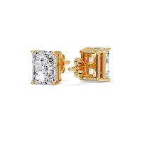 Certified Basket Stud Earrings Set With Radiant Cut Diamonds (1.00ct - 4.00ct)