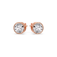 Bezel-Set Brilliant Round Diamond Solitaire Stud Earrings (1.00ct - 5.00ct)