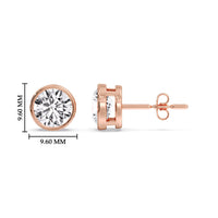 Bezel-Set Brilliant Round Diamond Solitaire Stud Earrings (1.00ct - 5.00ct)