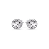 Bezel-Set Brilliant Round Diamond Solitaire Stud Earrings (1.00ct - 5.00ct)