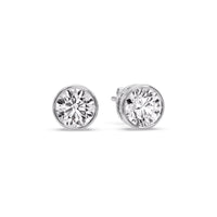 Bezel-Set Brilliant Round Diamond Solitaire Stud Earrings (1.00ct - 5.00ct)