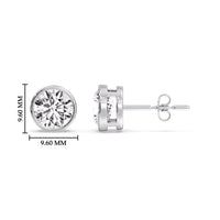 Bezel-Set Brilliant Round Diamond Solitaire Stud Earrings (1.00ct - 5.00ct)