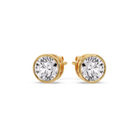 Bezel-Set Brilliant Round Diamond Solitaire Stud Earrings (1.00ct - 5.00ct)