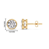 Bezel-Set Brilliant Round Diamond Solitaire Stud Earrings (1.00ct - 5.00ct)