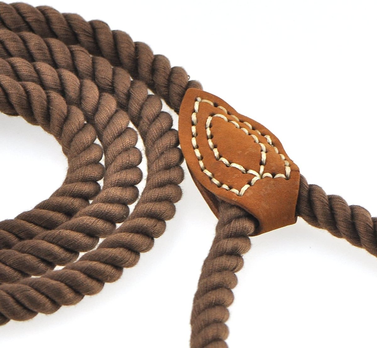 4 feet rope dog leach with lather handle - BIG FRENCHIES