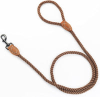 4 feet rope dog leach with lather handle - BIG FRENCHIES