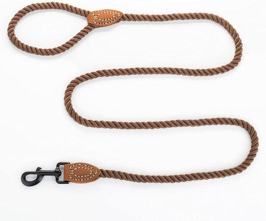 4 feet rope dog leach with lather handle - BIG FRENCHIES