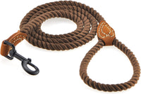 4 feet rope dog leach with lather handle - BIG FRENCHIES