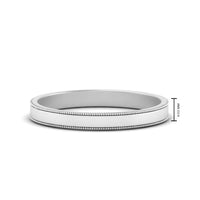 Flat Milgrain Mens Wedding Band