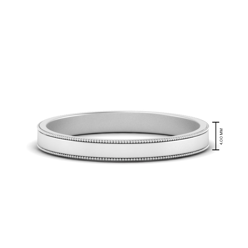 Flat Milgrain Mens Wedding Band