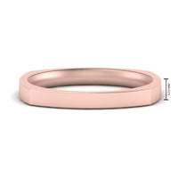 Square Comfort Fit Mens Wedding Band