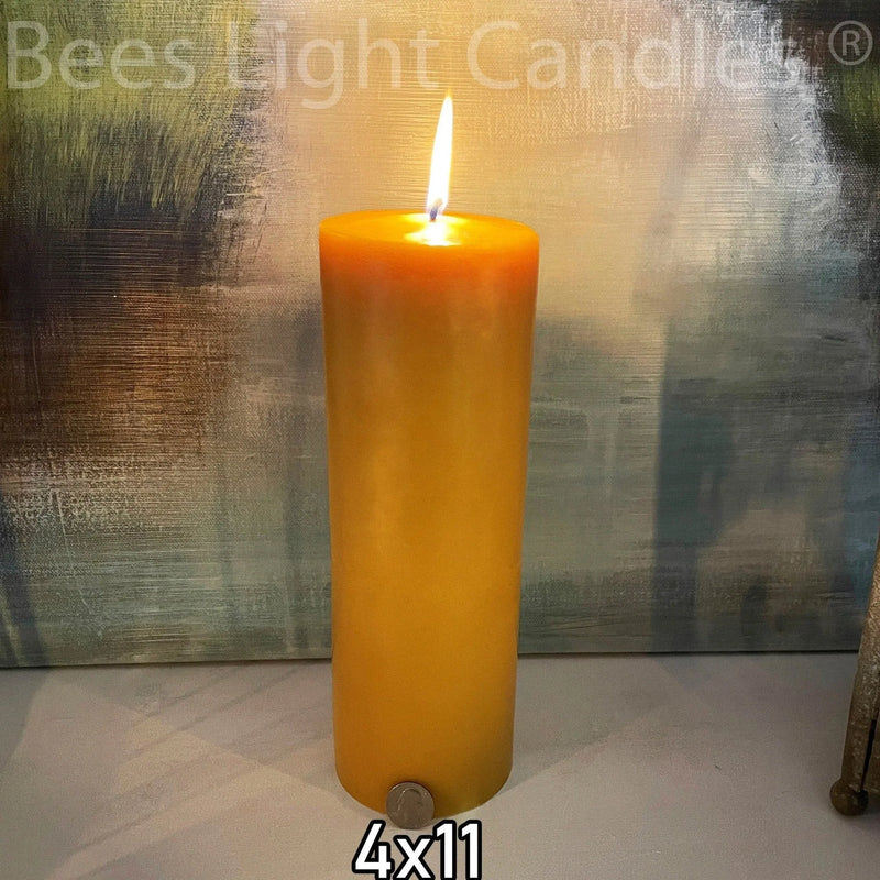 4" x 11" Beeswax Pillar Candles - BIG FRENCHIES