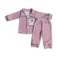 Santa applique pajamas boy Christmas sleep wear - BIG FRENCHIES