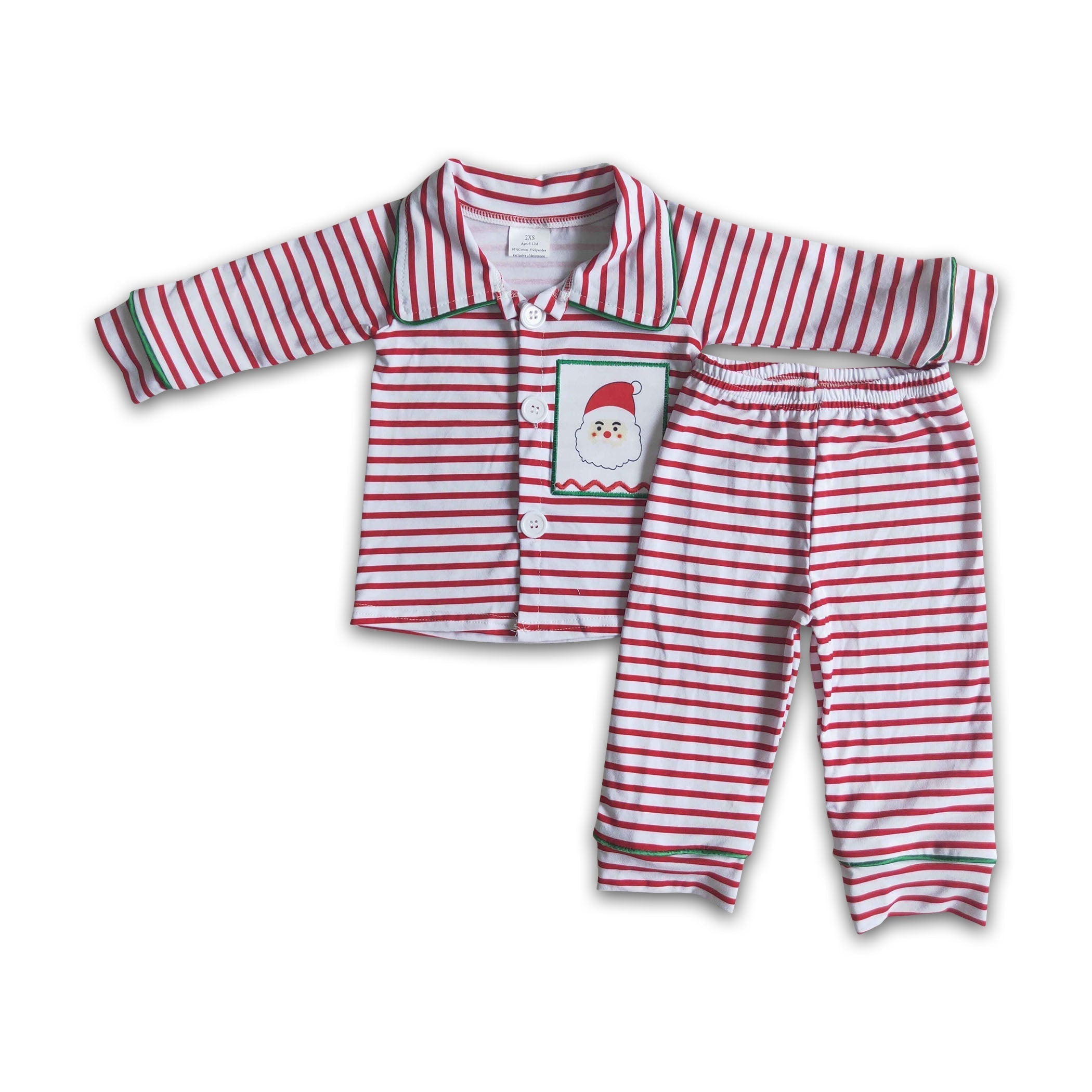Santa applique pajamas boy Christmas sleep wear - BIG FRENCHIES