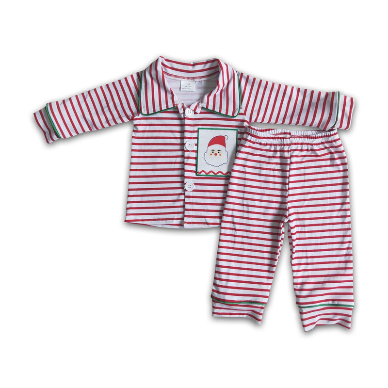 Santa applique pajamas boy Christmas sleep wear - BIG FRENCHIES