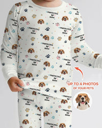 Custom Dogs Photo "Protected By" Bamboo Two Piece Long Sleeve Pajama Set