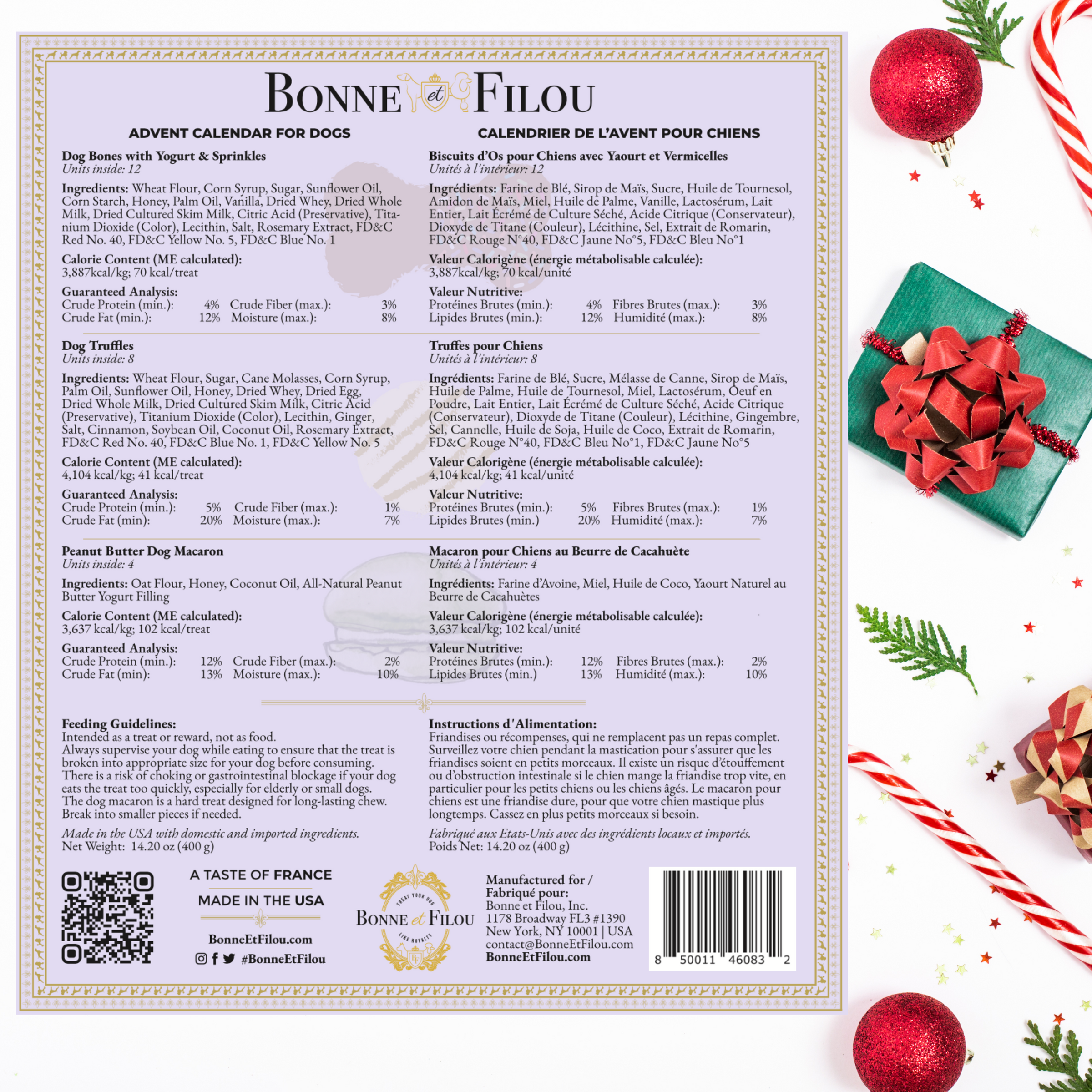 Dog Treats Advent Calendar - 24 Holiday Treats for Dogs - BIG FRENCHIES