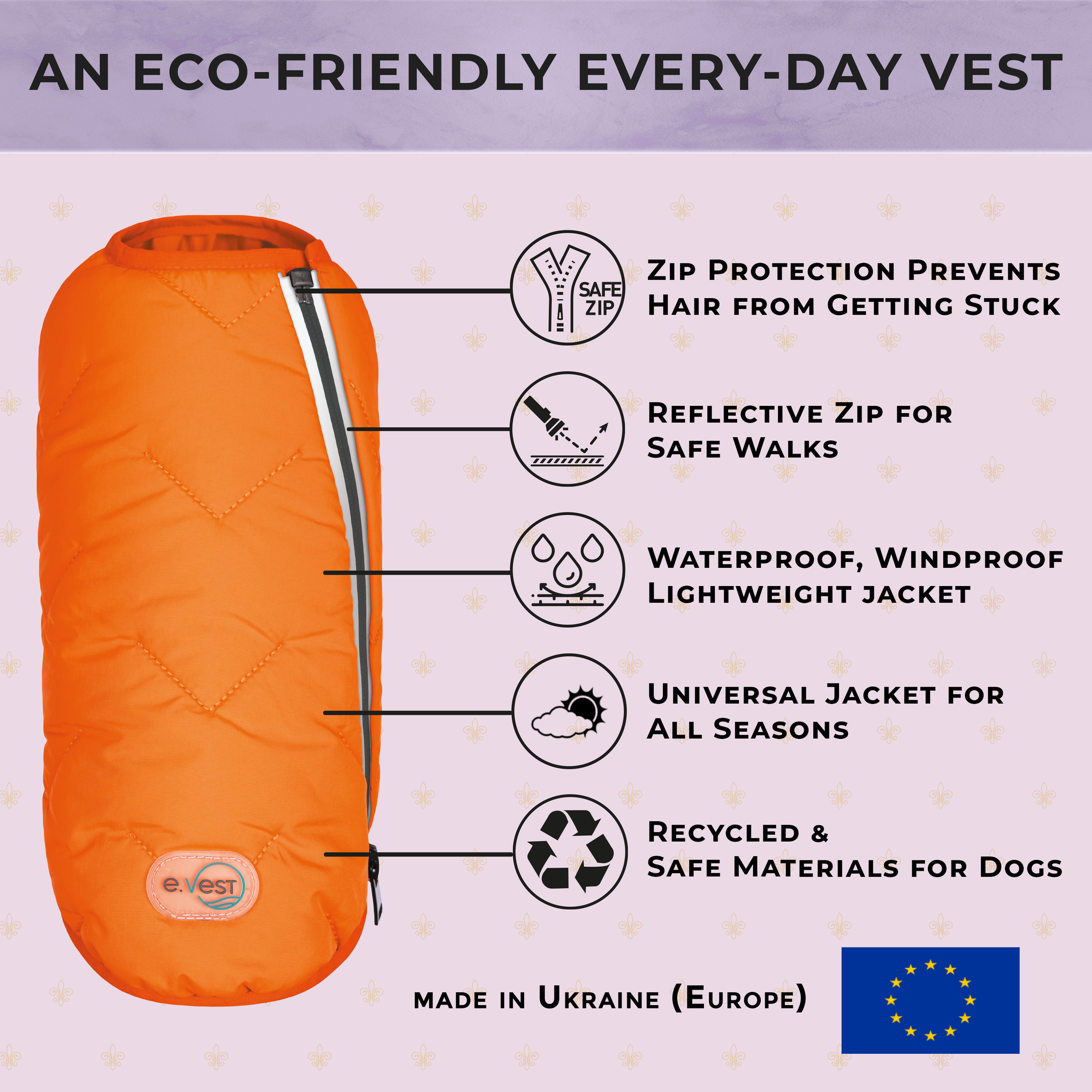 Sustainable Eco-Friendly Dog Jacket / Vest - Made in Ukraine - BIG FRENCHIES