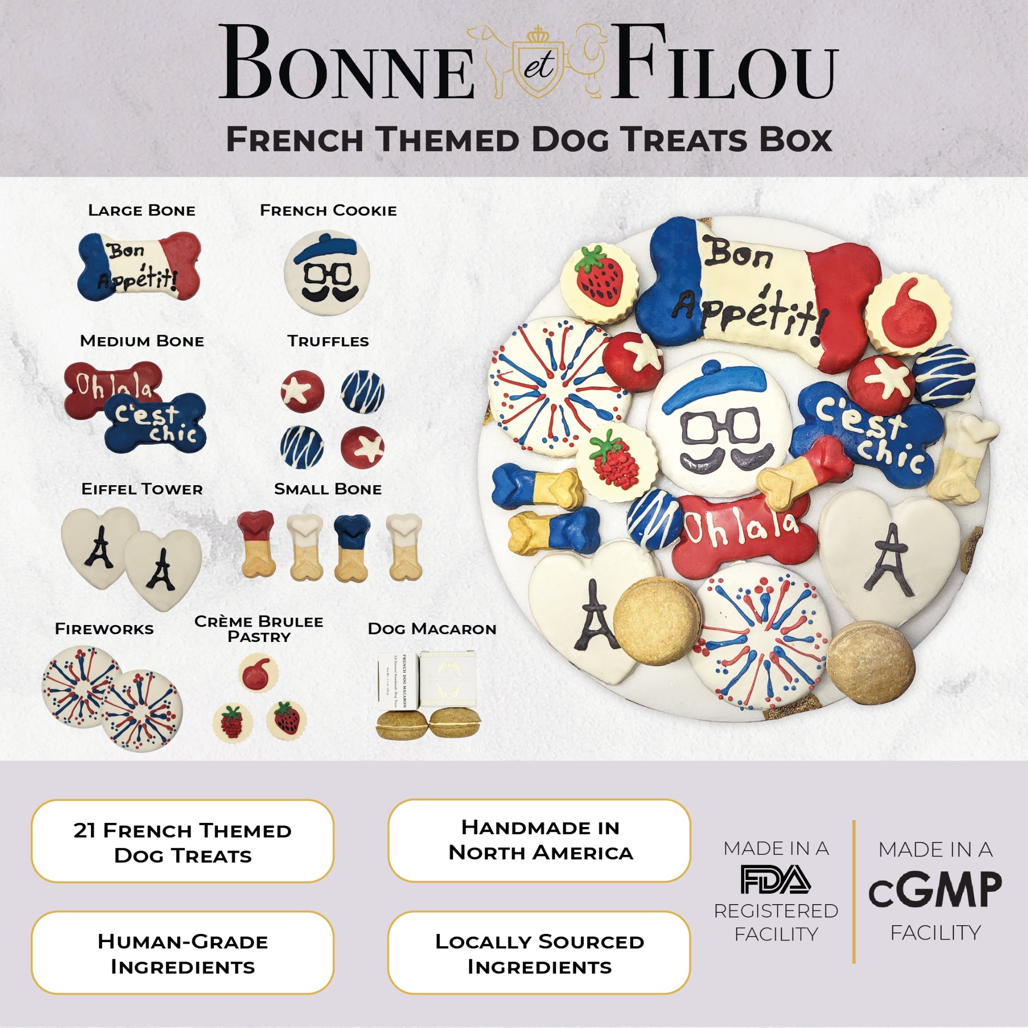 French Themed Dog Treats Gift Box - BIG FRENCHIES