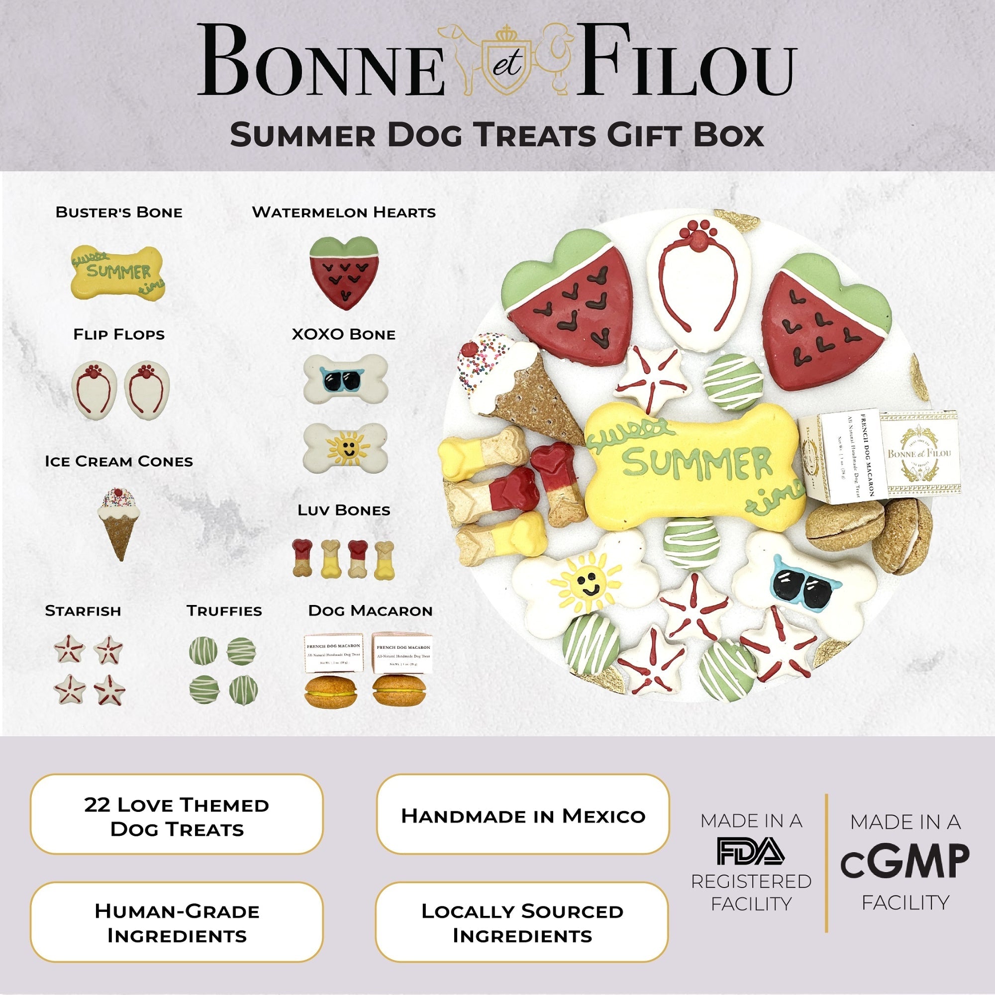 Summer Themed Dog Treats Gift Box - BIG FRENCHIES