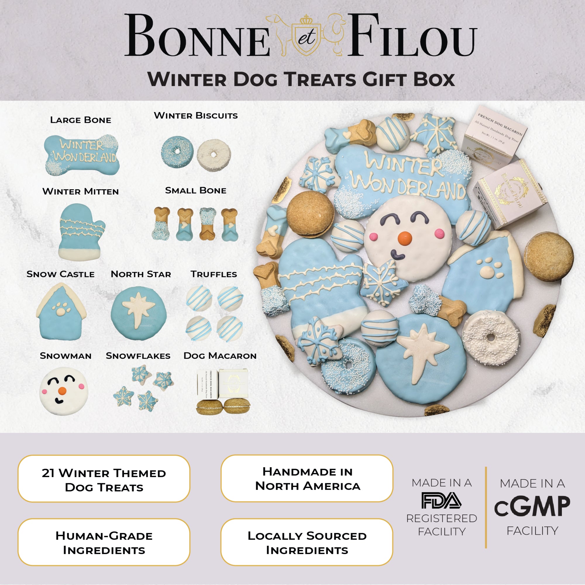 Winter Themed Dog Treats Gift Box - BIG FRENCHIES