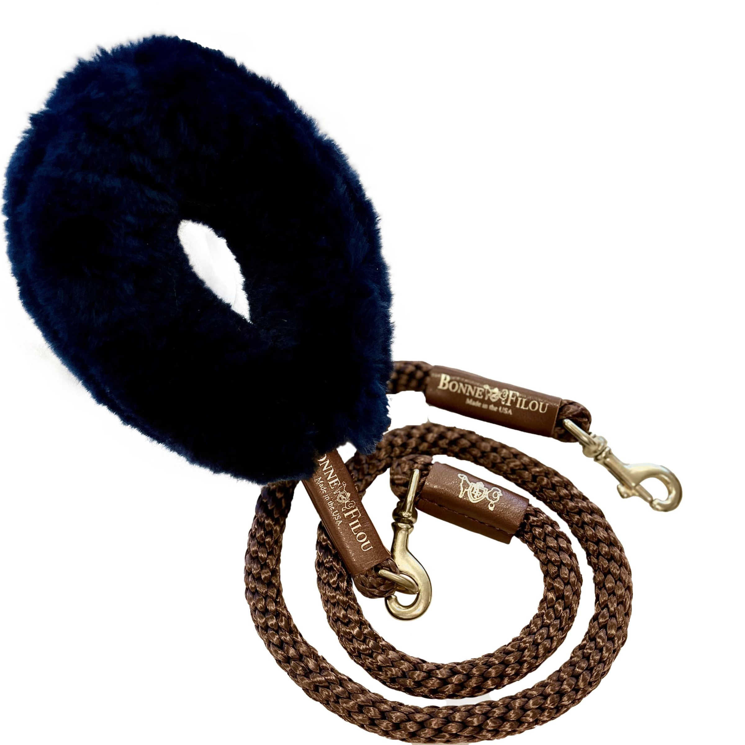 Bundle Shearling Fur Grip + Rope Leash for Dogs - BIG FRENCHIES