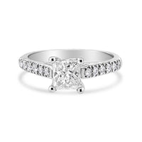 14K White Gold 1 1/5 Cttw 4-Prong Set Princess Diamond Classic Engagement Ring (I1-I2 Color, H-I Clarity) Ring Size 7