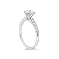 14K White Gold 1.0 Cttw Round Lab Grown Diamond 4 Prong Solitaire Engagement Ring (F-G Color, VS2-SI1 Clarity) - Ring Size 7
