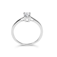 14K White Gold 1/2 Cttw Oval Lab Grown Diamond 4 Prong Solitaire Engagement Ring (F-G Color, VS2-SI1 Clarity) - Size 7