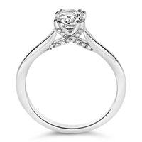14K White Gold 7/8 Cttw Lab Grown Diamond Solitaire Cathedral Style Engagement Ring (F-G Color, VS1-VS2 Clarity) - Size 5