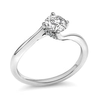 14K White Gold 4/5 Cttw Round Lab Grown Diamond Bypass Solitaire Engagement Ring (F-G Color, VS1-VS2 Clarity) - Ring Size 5