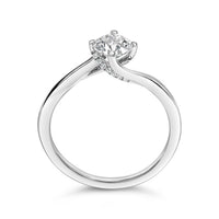 14K White Gold 4/5 Cttw Round Lab Grown Diamond Bypass Solitaire Engagement Ring (F-G Color, VS1-VS2 Clarity) - Ring Size 5