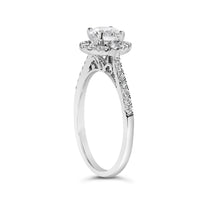 14K White Gold 1.00 Cttw Lab-Grown Diamond Oval Shaped Halo Engagement Ring (F-G Color, VS1-VS2 Clarity) - Ring Size 7