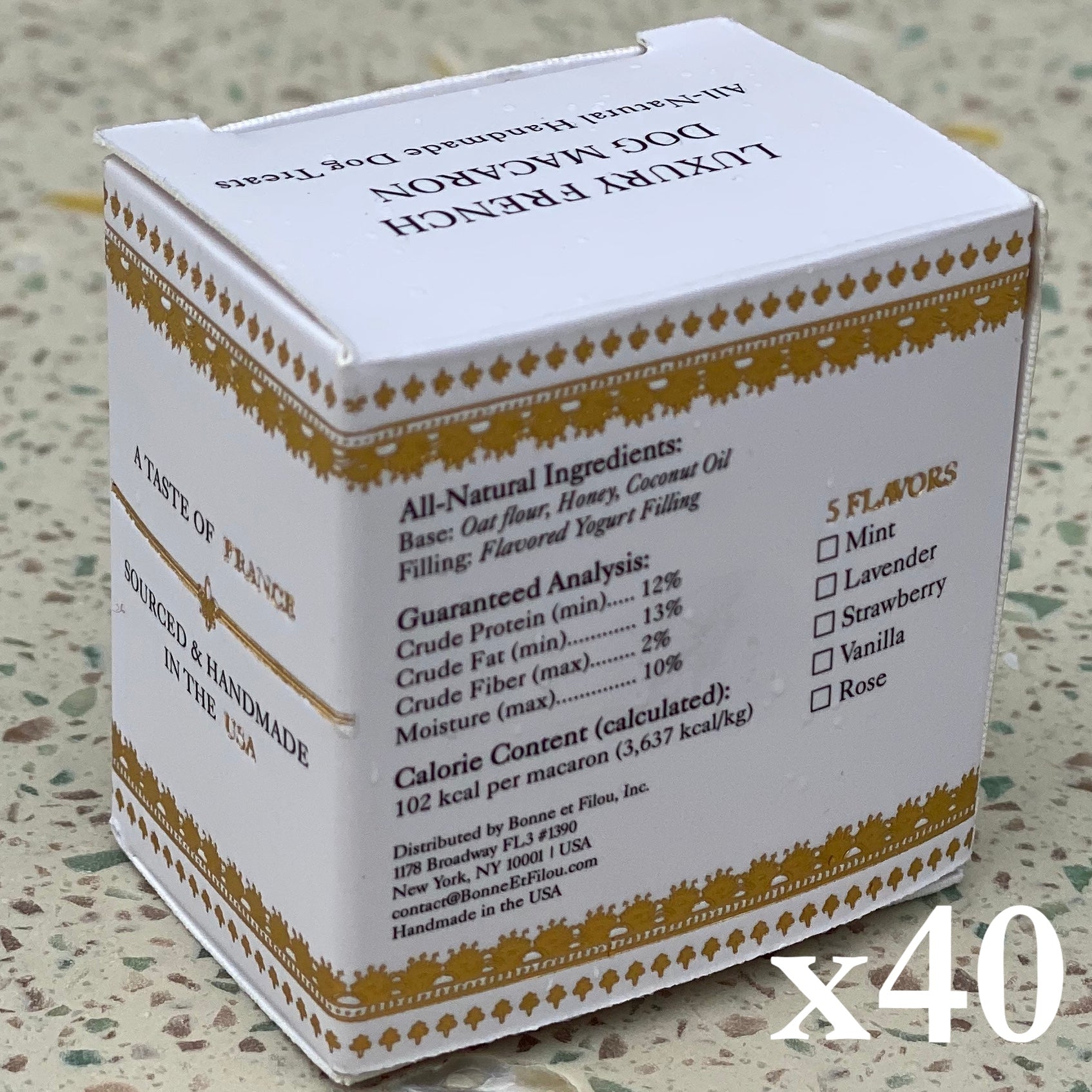 40 Count Dog Macaron Treats Gift Box - BIG FRENCHIES