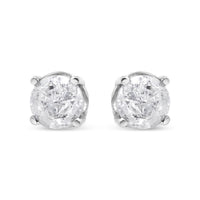 14K White Gold 3/4 Cttw Lab Grown Diamond 4-Prong Classic Stud Earrings (F-G Color, VS2-SI1 Clarity)