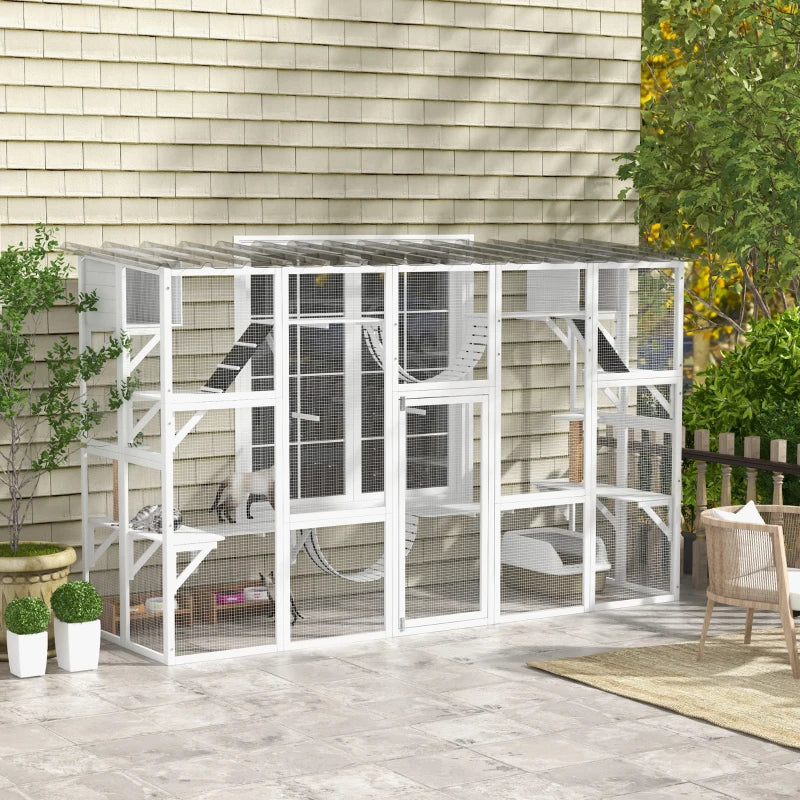Cat Window Box , Large Catio With Shelves & Bridges, Outside Enclosure For Multiple Cats, Multiple Packages Shipped. Ple