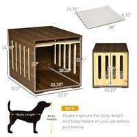 Furniture Style Dog Crate End Table with Removable Door Panel, Dog Crate Bed with Foam Cushion, Safety Lock, Indoor Use,