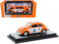 1952 Volkswagen Beetle Deluxe Model "EMPI Power Rules" Orange and White with Graphics Limited Edition to 6650 pieces Worldwide 1/24 Diecast Model Car by M2 Machines