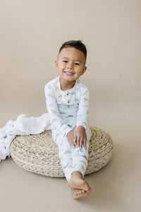 Snugglesaurus 2pc Henley Bamboo Pajamas - Sizes Newborn & Up! - BIG FRENCHIES