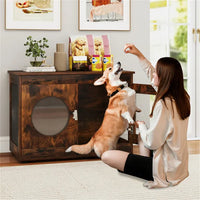 2-in-1 Dog Crate End Table - Rustic Brown, 88lbs Capacity, Farmhouse Style, 32.5"x18.5"x23.5"