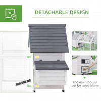 Chicken Coop Wooden Chicken House Rabbit Hutch Poultry Cage Hen Pen With Nesting Box, Ramp, Run