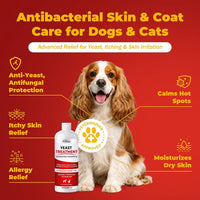 Anti Itch Dog Shampoo Yeast Infection Hot Spot Allergy Relief 16oz