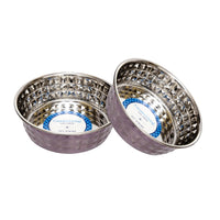 Country Living Set of 2 Hammered Stainless Steel Dog Bowls – Lavender - BIG FRENCHIES