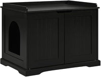 unipaws Black Cat Litter Box Enclosure Furniture, Kitty Hidden Cover, Concealed Dog Proof Litter Boxes Cabinet, Hideaway Litter Box, Cat House