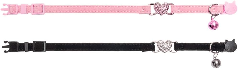 BINGPET Halloween Cat Collar Breakaway - Heart (Pink + Black) - image 4