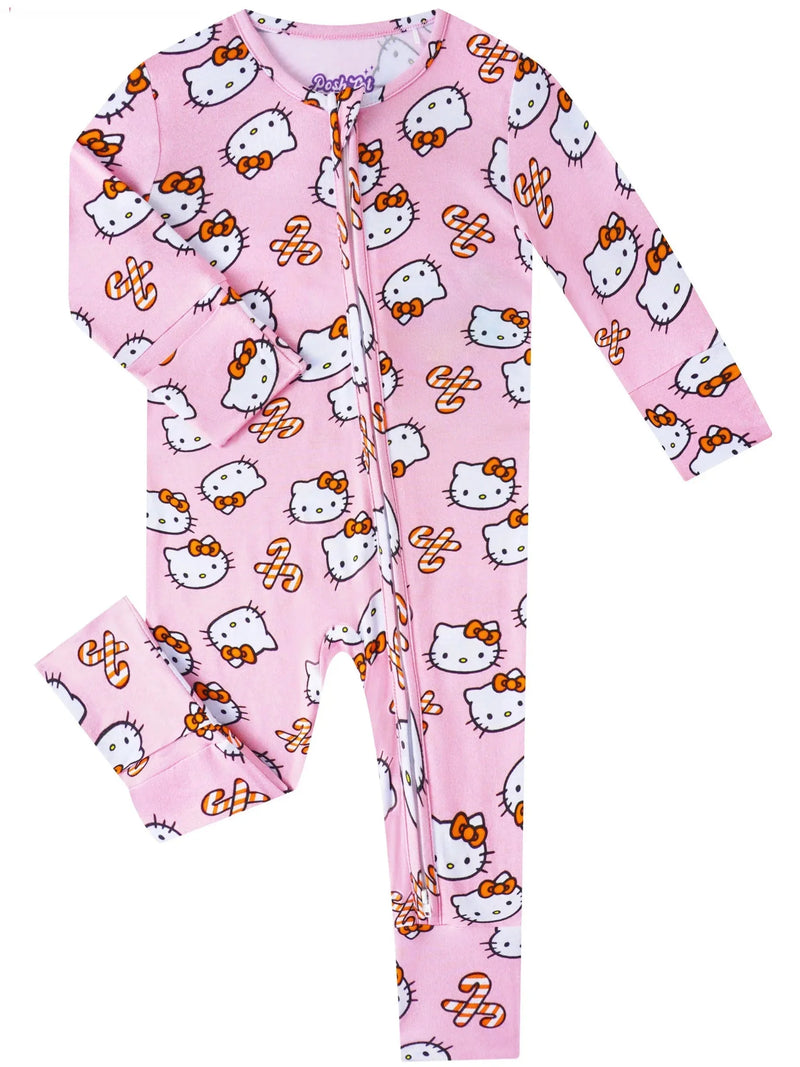 PoshTOT Sanrio Hello Kitty Pink Bamboo Baby Convertible Zippy Romper - BIG FRENCHIES